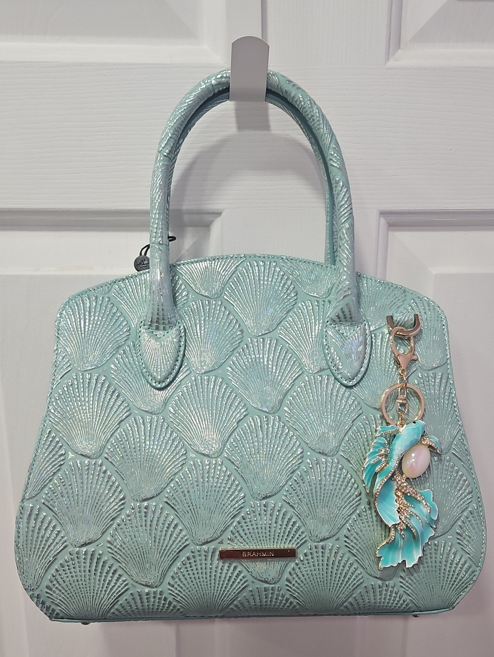 Brahmin Waterfall Seashell Rosetta Satchel & Jane Wallet Set - NWT - Picture 4 of 12